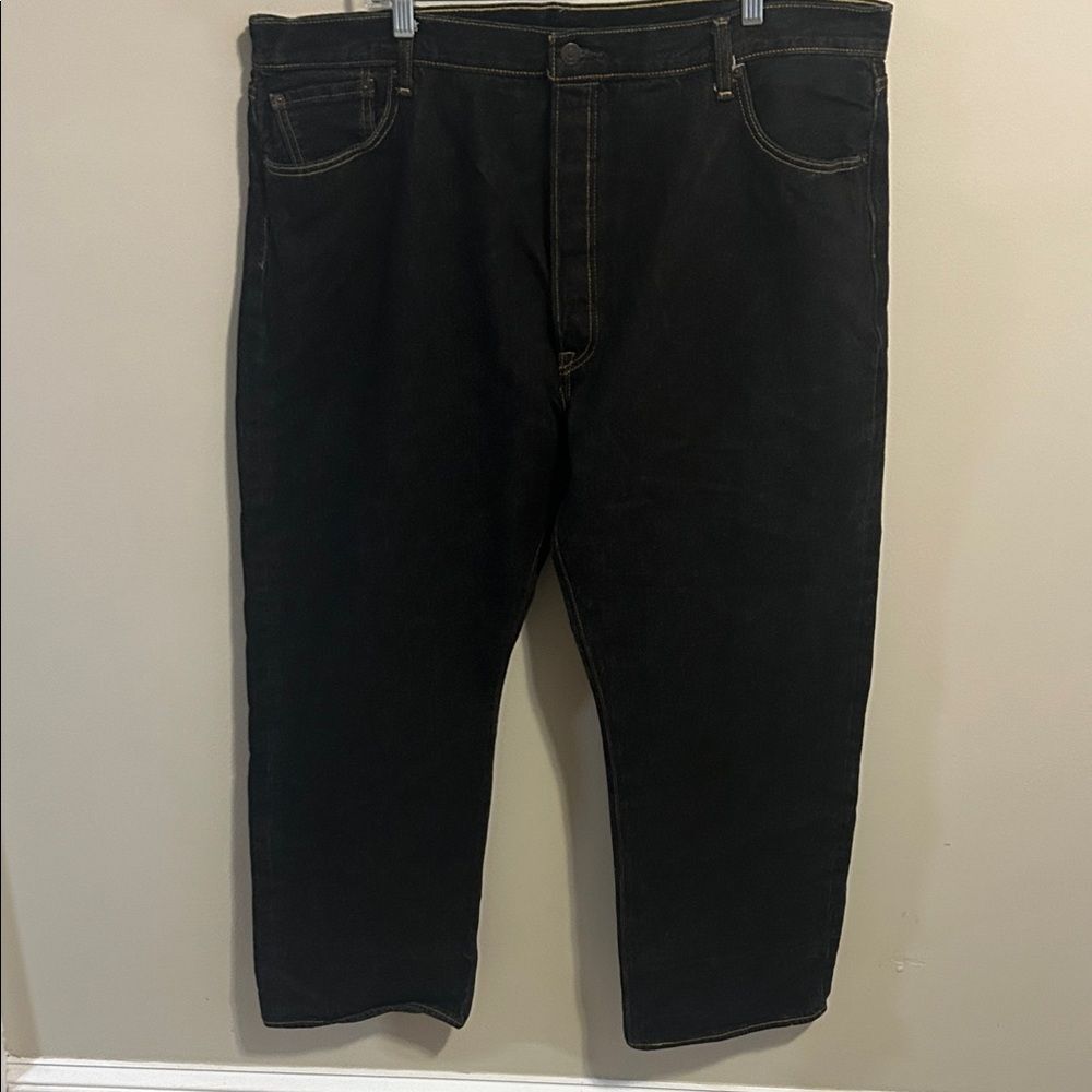 Levi's 501 Original Fit Men's Jeans Black 46x32 Button Fly Denim